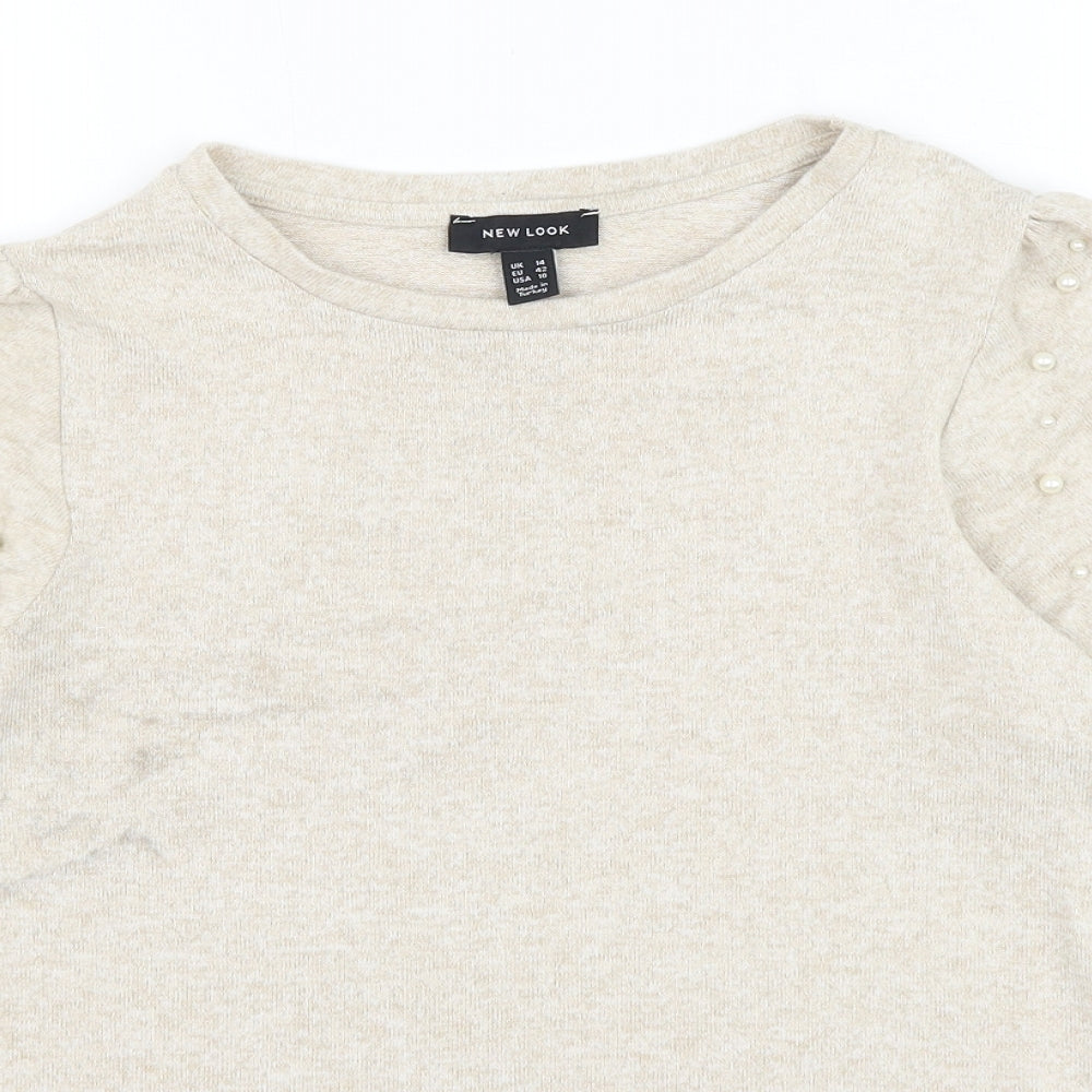 Womens UK Size 14 New Look Beige Pullover Jumper