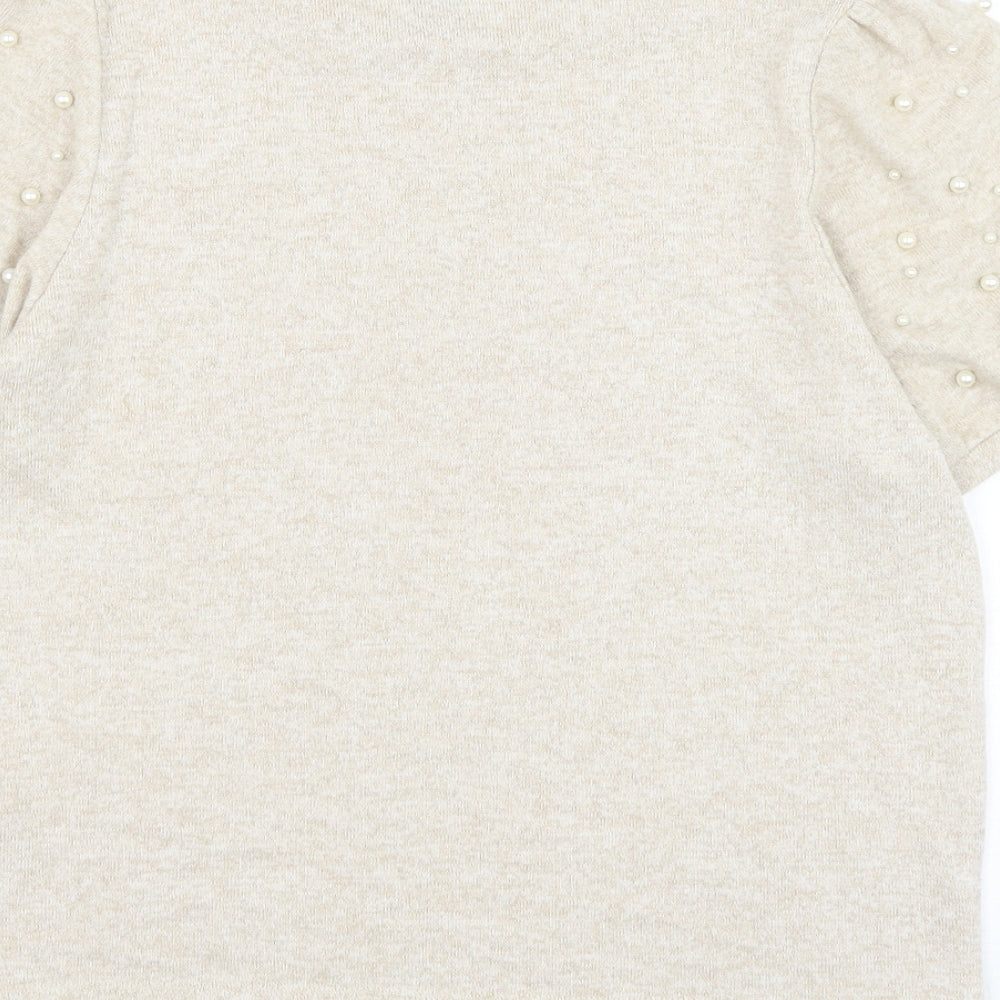 Womens UK Size 14 New Look Beige Pullover Jumper