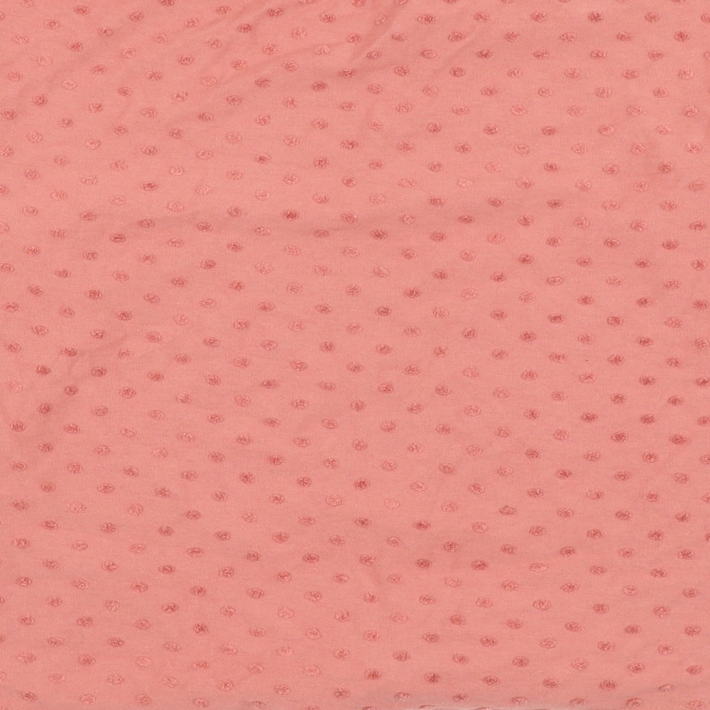 H&M Girls Pink Polka Dot Cotton Pullover Sweatshirt Size 8-9 Years Pullover - Knot Front