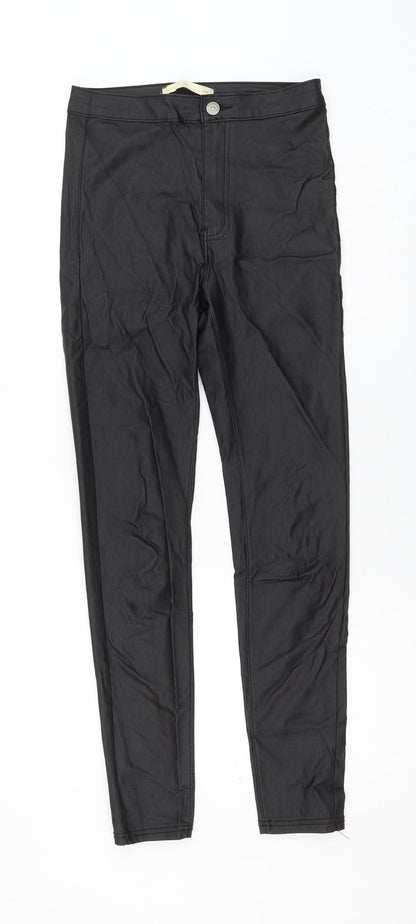 Gold SK Womens Black Cotton Jegging Trousers Size 10 L27 in Regular Zip