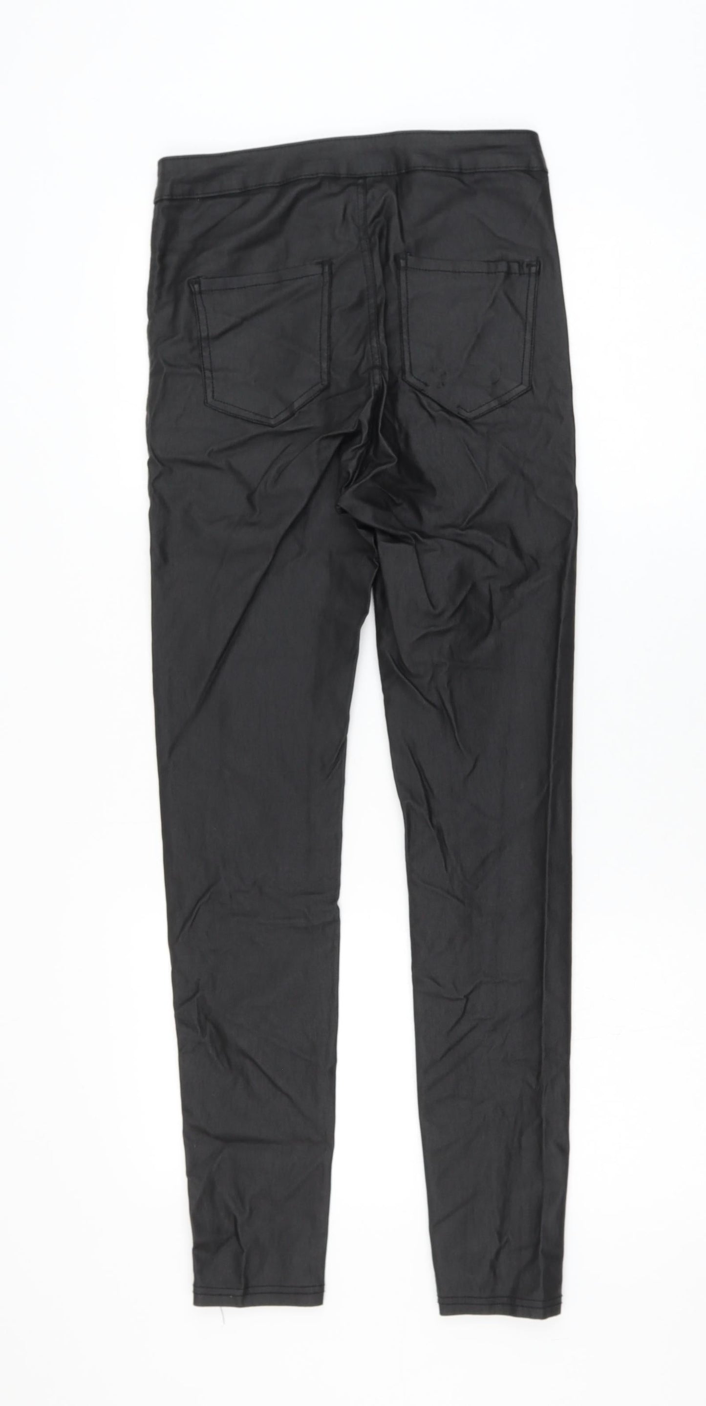 Gold SK Womens Black Cotton Jegging Trousers Size 10 L27 in Regular Zip
