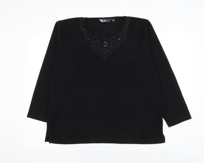 Womens UK Size 18 EWM Black Pullover Jumper