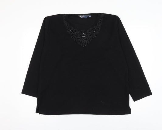Womens UK Size 18 EWM Black Pullover Jumper