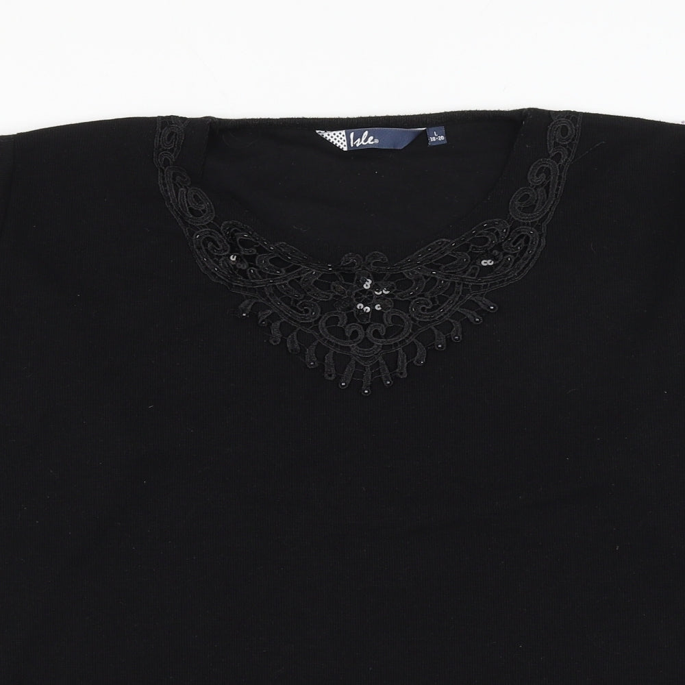 Womens UK Size 18 EWM Black Pullover Jumper