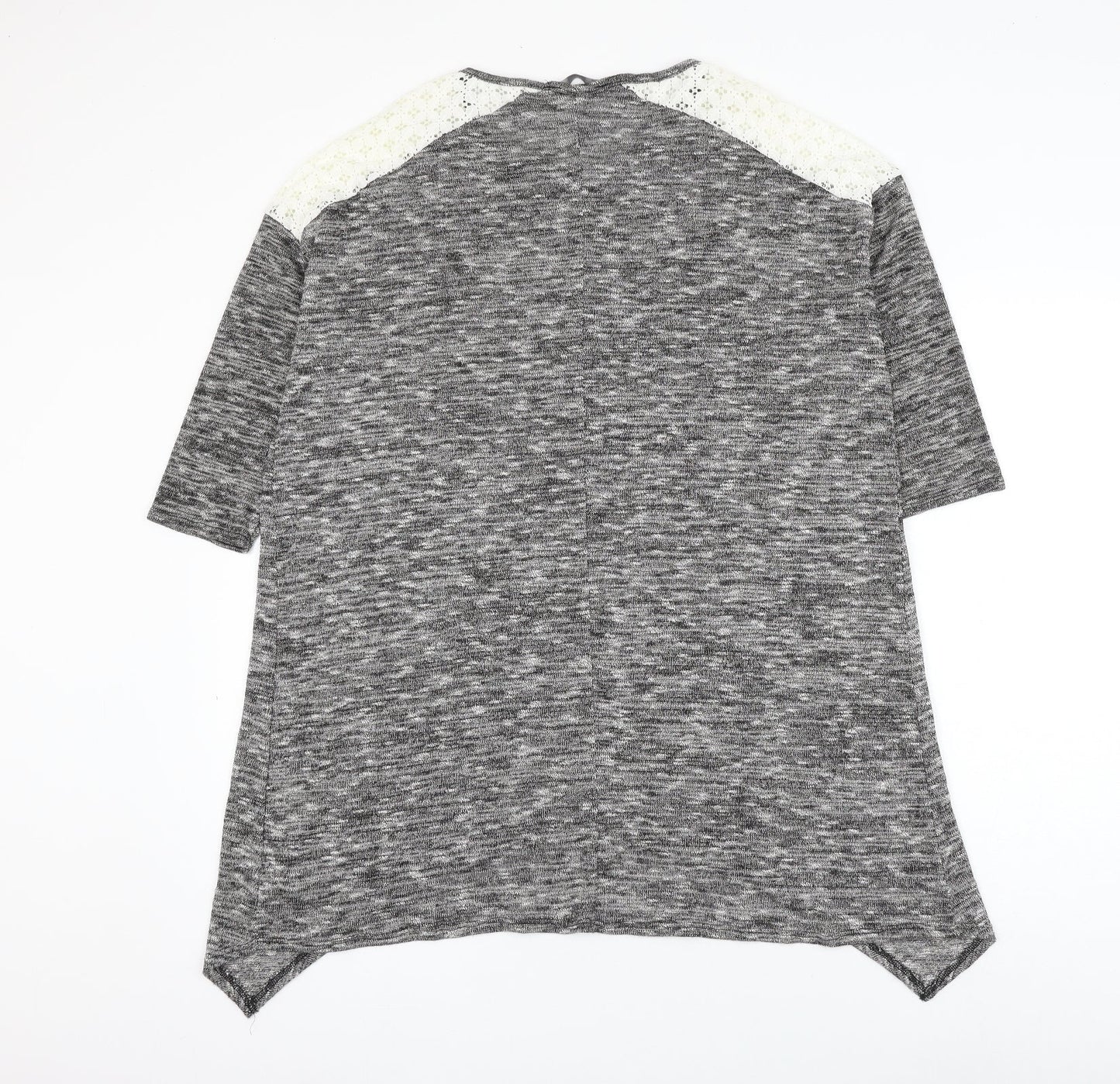 George Womens Grey Round Neck Viscose Jumper Size 12 - Lace Detailing