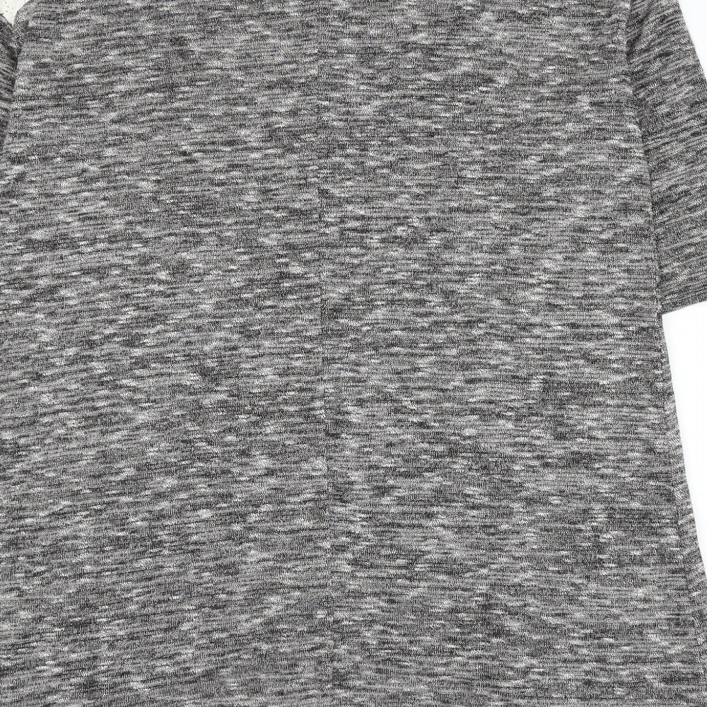 George Womens Grey Round Neck Viscose Jumper Size 12 - Lace Detailing