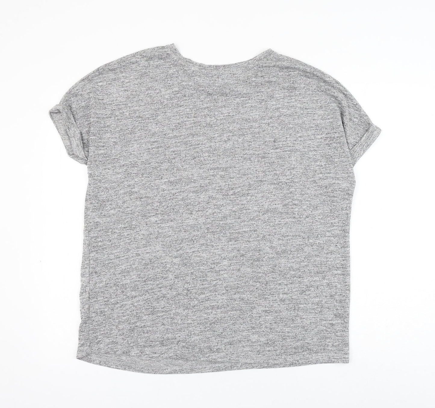 TU Womens Grey Round Neck Polyester Pullover Jumper Size 14