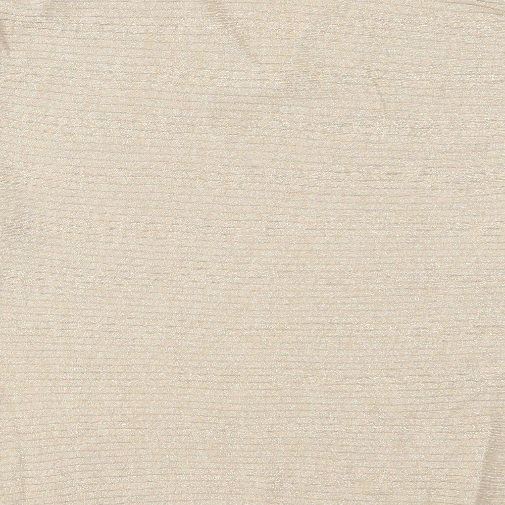 F&F Womens Gold V-Neck Viscose Pullover Jumper Size 8