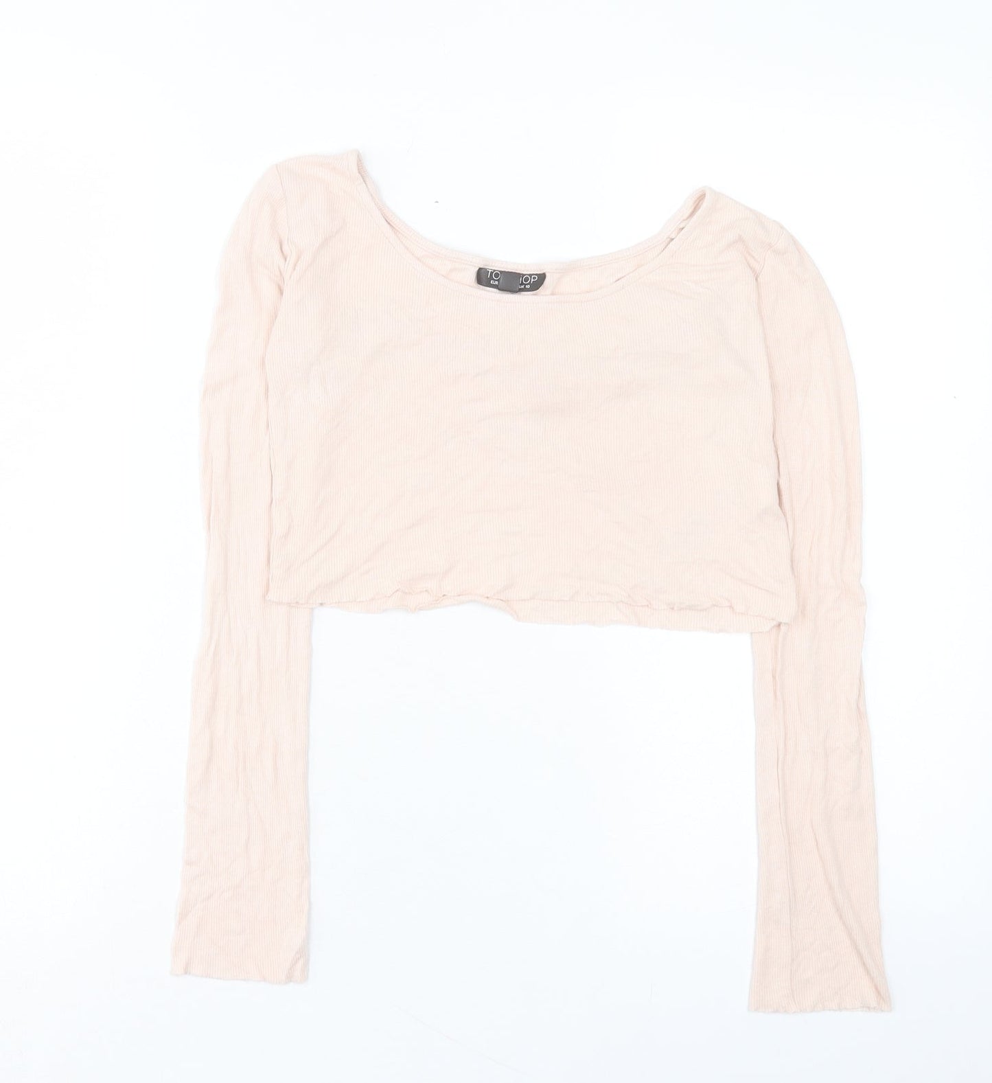 Womens UK Size 10 Topshop Pink Cropped T-Shirt
