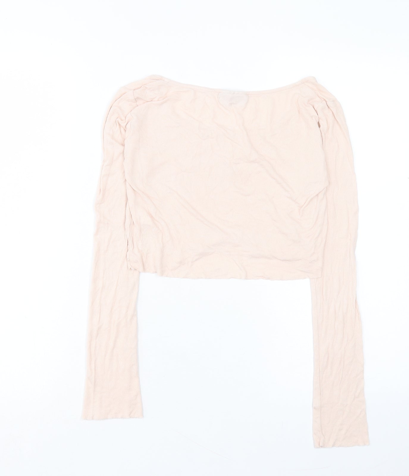 Womens UK Size 10 Topshop Pink Cropped T-Shirt