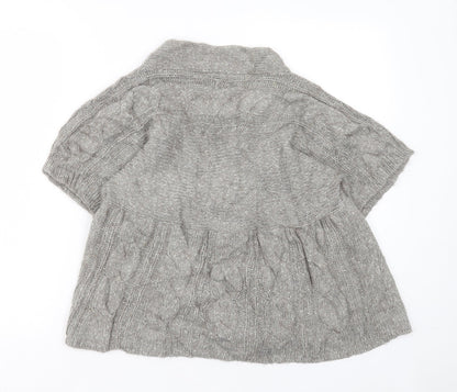 Autograph Womens Brown Collared Acrylic Cardigan Jumper Size 14