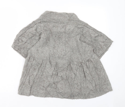 Autograph Womens Brown Collared Acrylic Cardigan Jumper Size 14