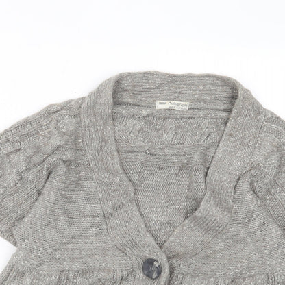 Autograph Womens Brown Collared Acrylic Cardigan Jumper Size 14