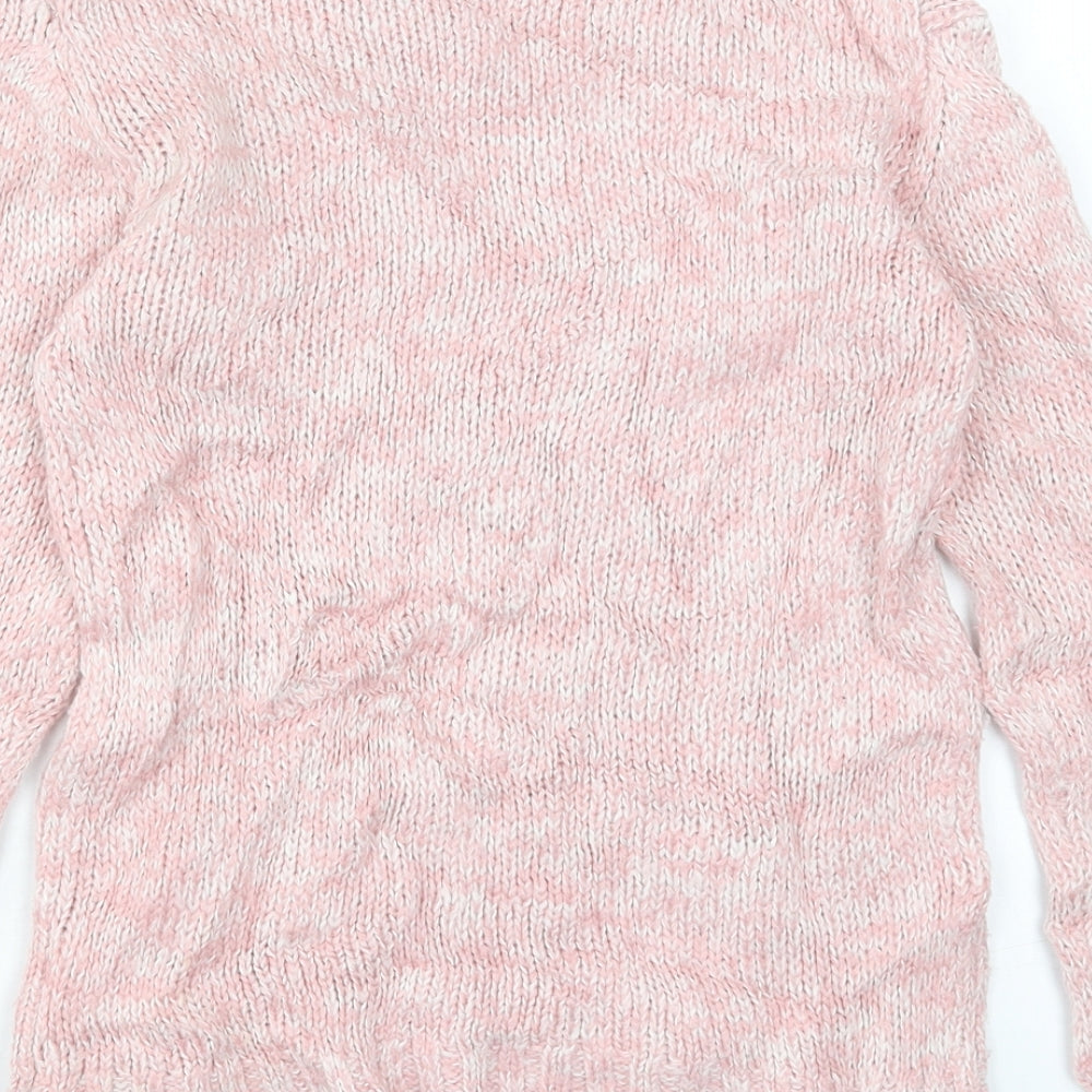 Blue Zoo Girls Pink Crew Neck Acrylic Pullover Jumper Size 9-10 Years Pullover