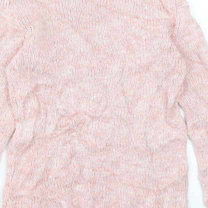 Blue Zoo Girls Pink Crew Neck Acrylic Pullover Jumper Size 9-10 Years Pullover