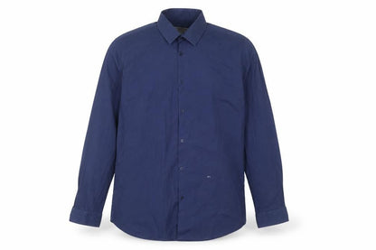Cedarwood State Mens Blue Polyester Button-Up Size 16 Collared Button