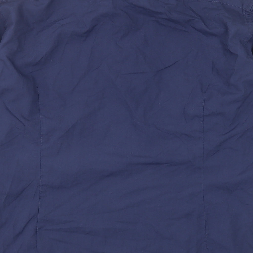 Mens UK Size 16 Cedar Wood State Blue  Button-Up Long Sleeve Casual Shirt