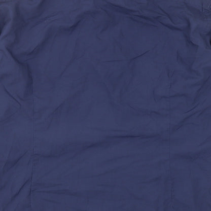 Mens UK Size 16 Cedar Wood State Blue  Button-Up Long Sleeve Casual Shirt
