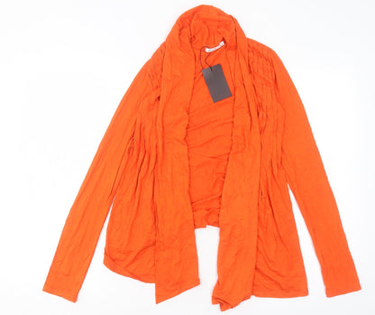 Exact Womens Orange V-Neck Viscose Cardigan Jumper Size S