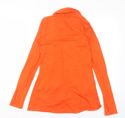 Exact Womens Orange V-Neck Viscose Cardigan Jumper Size S
