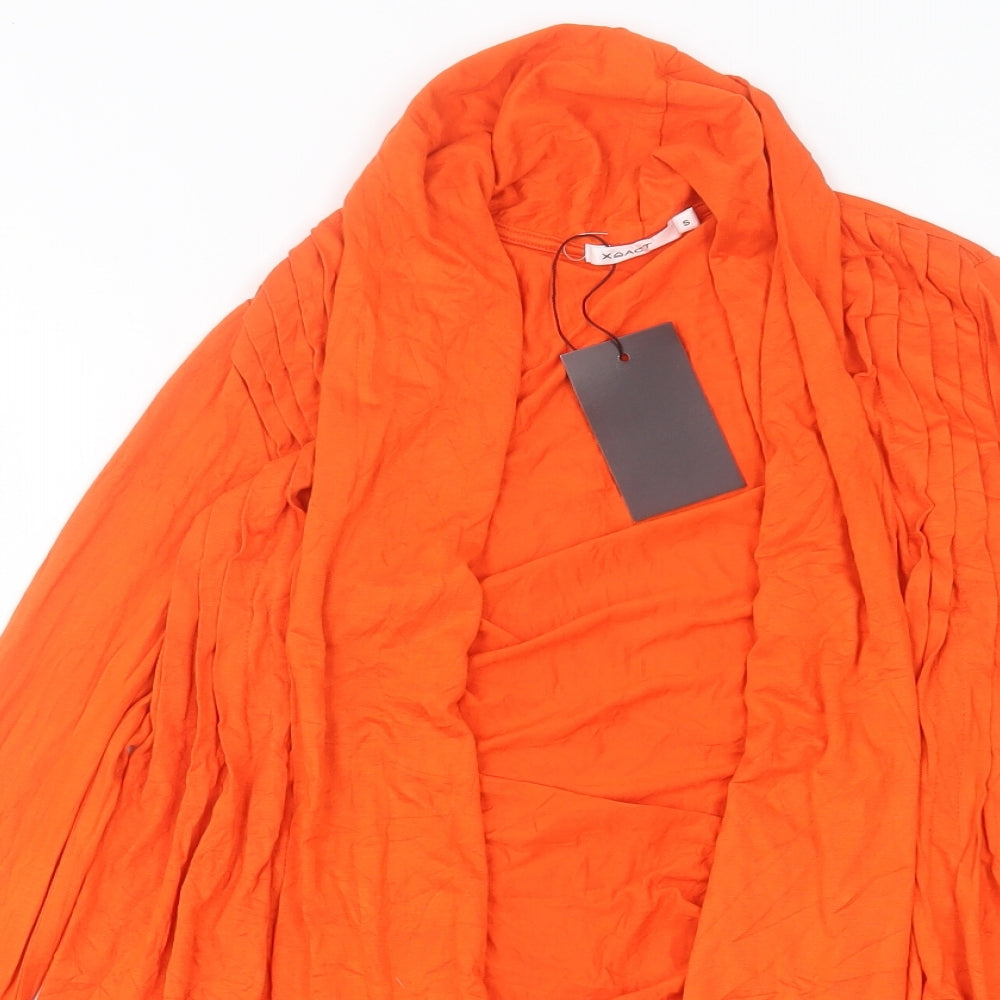 Exact Womens Orange V-Neck Viscose Cardigan Jumper Size S