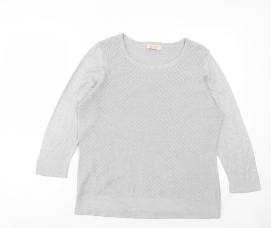 Womens UK Size 14 Per Una Grey Pullover Jumper