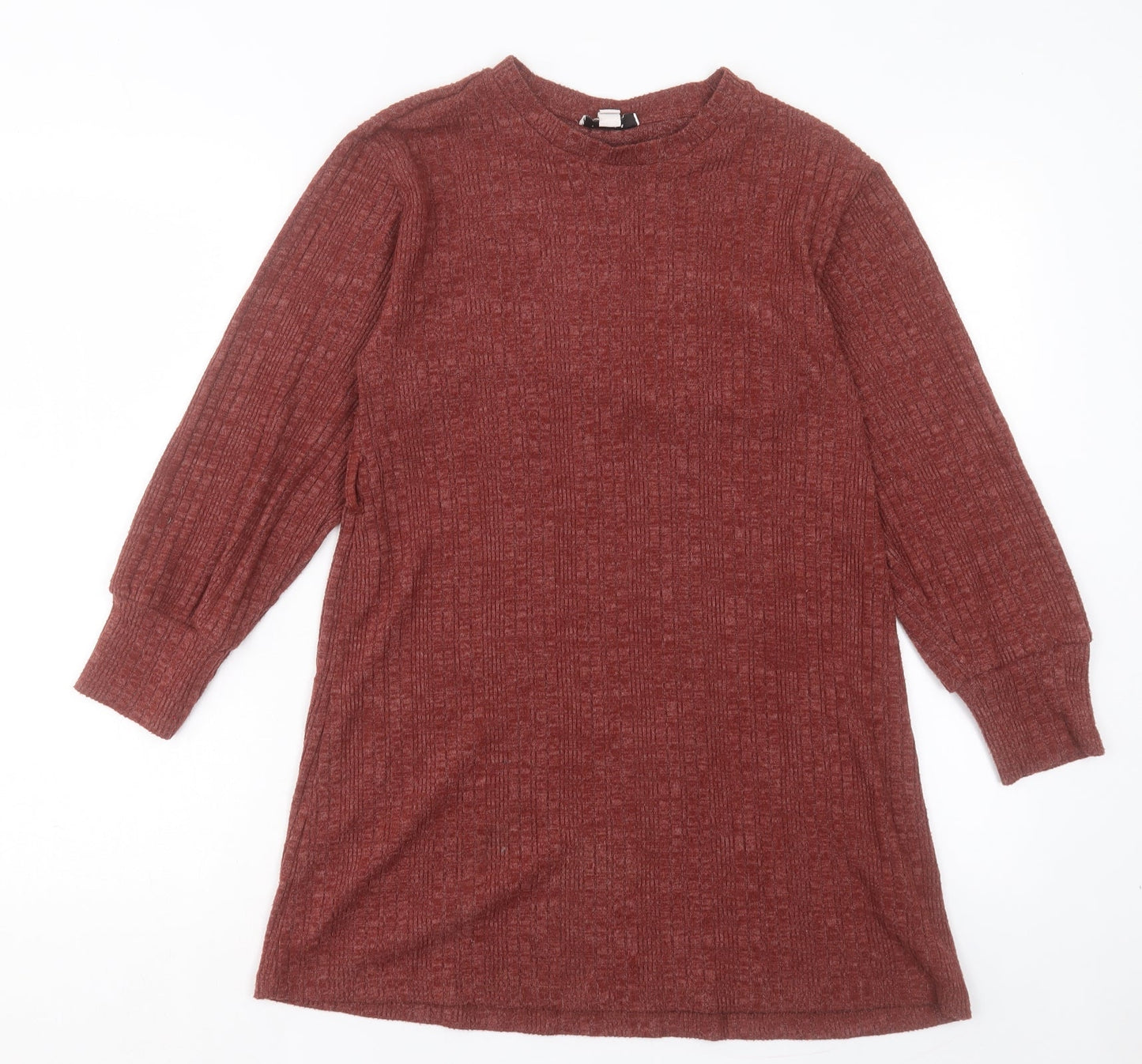 Womens UK Size 10 Topshop Brown Tunic Jumper