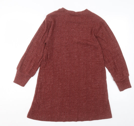 Womens UK Size 10 Topshop Brown Tunic Jumper