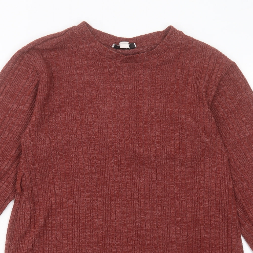Womens UK Size 10 Topshop Brown Tunic Jumper