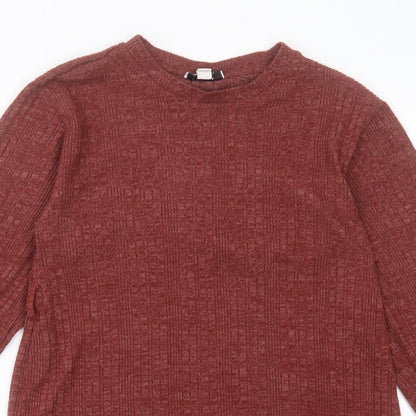 Womens UK Size 10 Topshop Brown Tunic Jumper