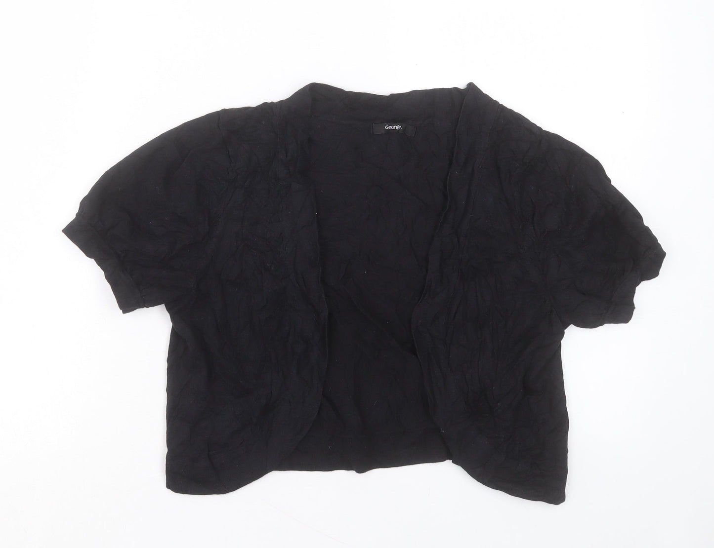 George Womens Black V-Neck Cotton Cardigan Jumper Size 12