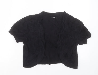 George Womens Black V-Neck Cotton Cardigan Jumper Size 12