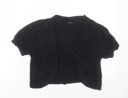 George Womens Black V-Neck Cotton Cardigan Jumper Size 12