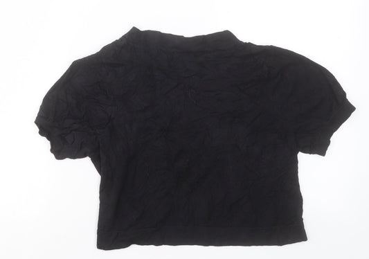 George Womens Black V-Neck Cotton Cardigan Jumper Size 12