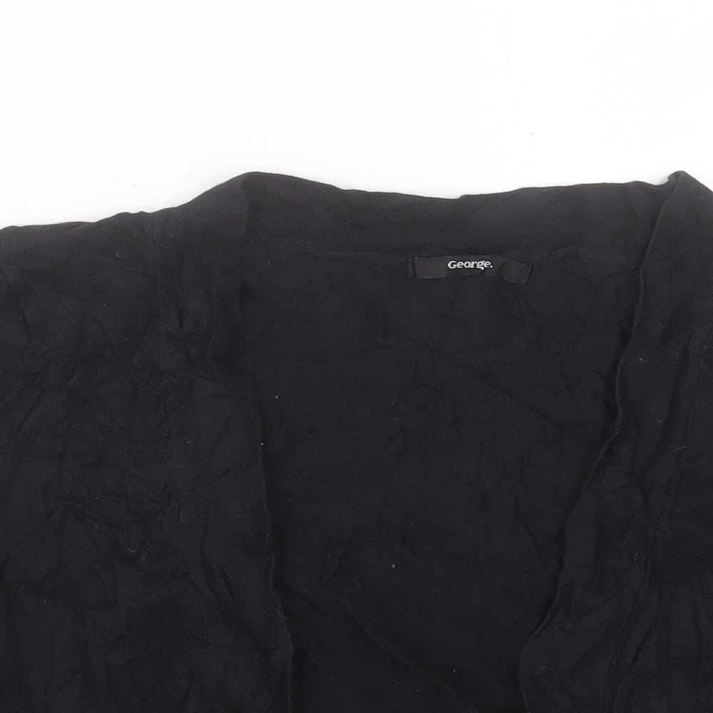 George Womens Black V-Neck Cotton Cardigan Jumper Size 12