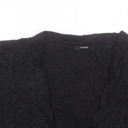 George Womens Black V-Neck Cotton Cardigan Jumper Size 12