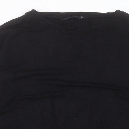 F&F Womens Black Viscose Basic T-Shirt Size 6 Crew Neck