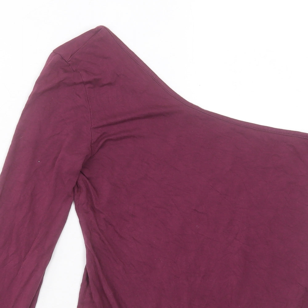 Missguided Womens Purple Viscose Bodysuit One-Piece Size 12 Snap