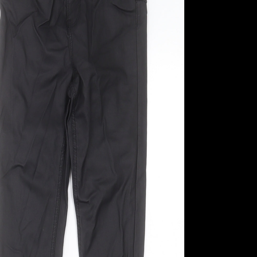 New Look Womens Black Viscose Skinny Jeans Size 10 L25 in Regular Button - Leather Look