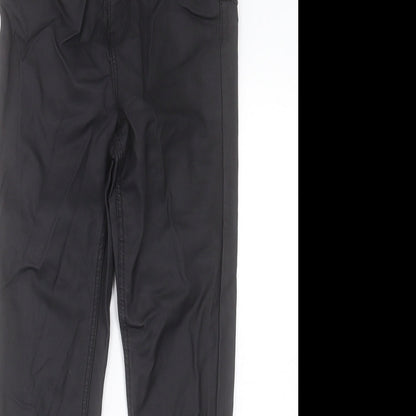 New Look Womens Black Viscose Skinny Jeans Size 10 L25 in Regular Button - Leather Look