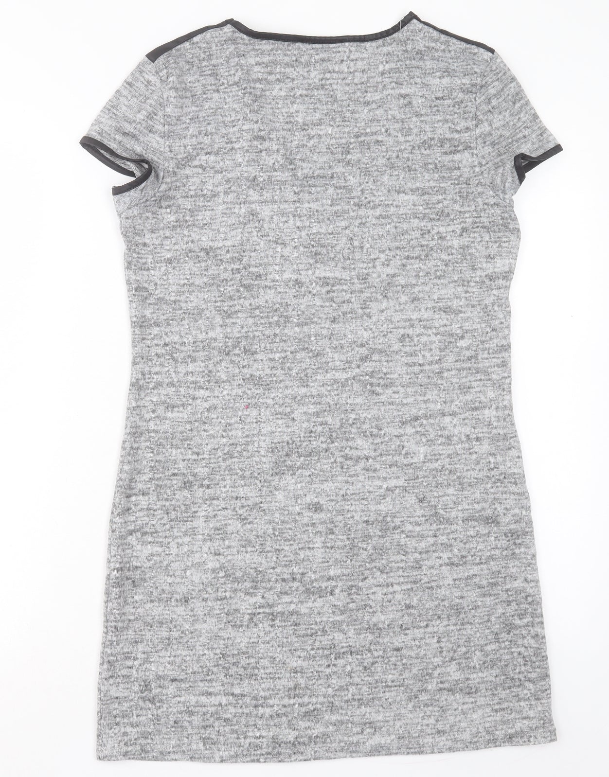 Miss Selfridge Womens Grey Polyester Sheath Size 10 V-Neck Pullover