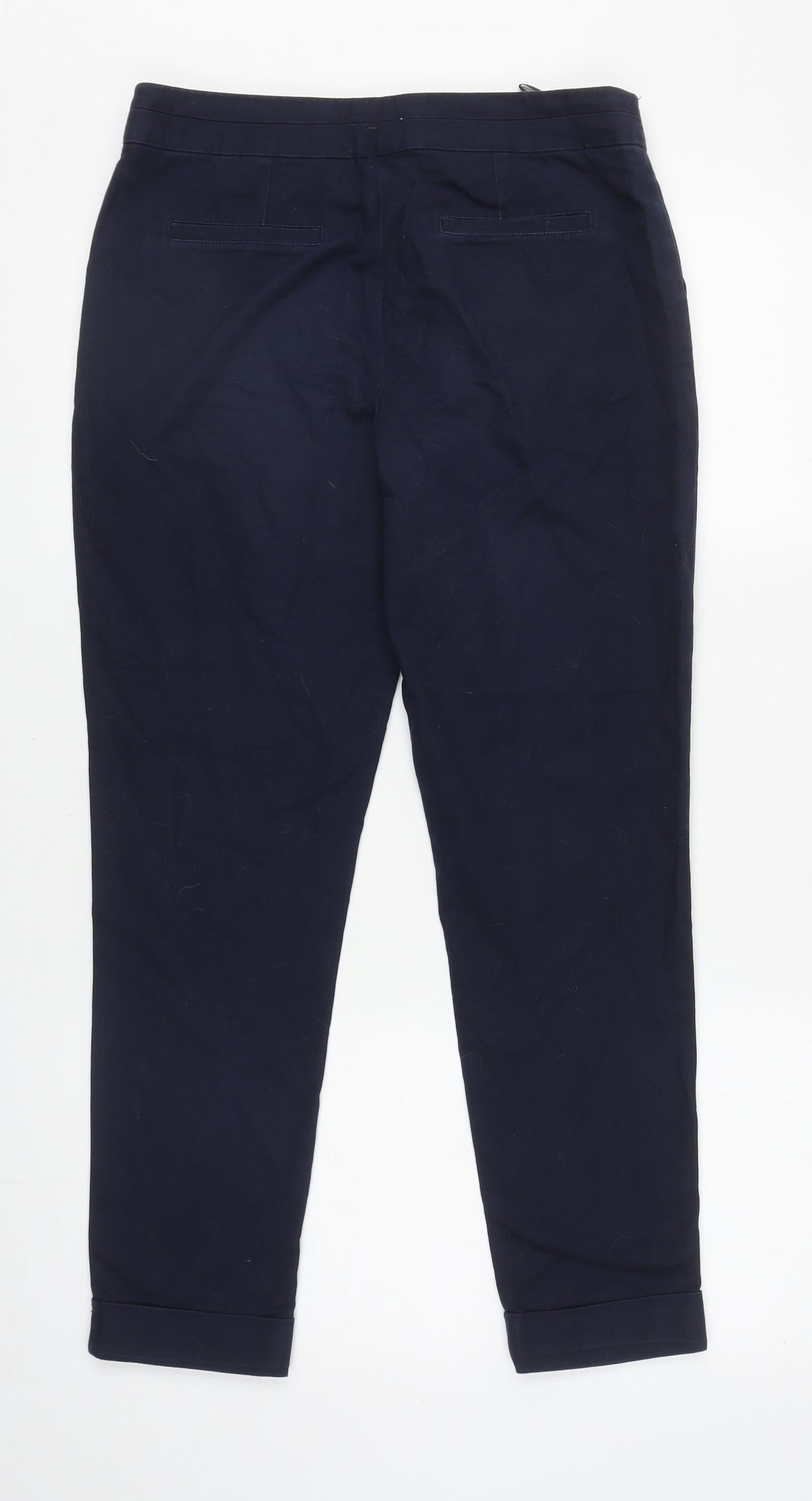 Womens UK Size 10 Warehouse Regular Fit Capri Blue Trousers