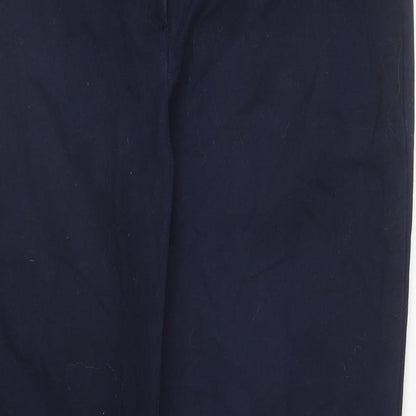 Womens UK Size 10 Warehouse Regular Fit Capri Blue Trousers