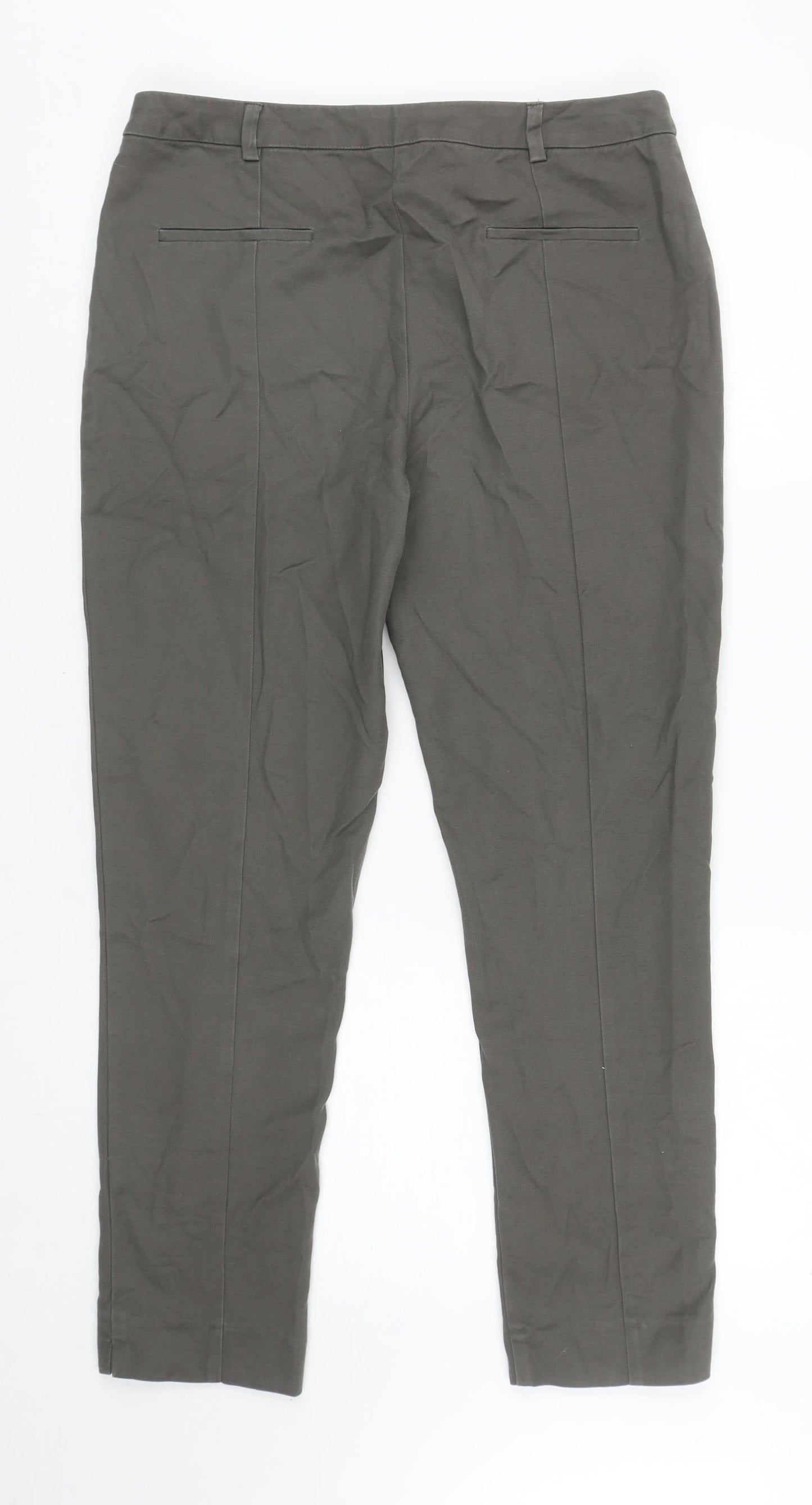 Womens UK Size 12 Oasis Regular Fit Capri Grey Trousers