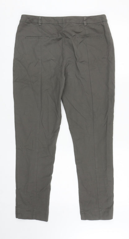 Womens UK Size 12 Oasis Regular Fit Capri Grey Trousers