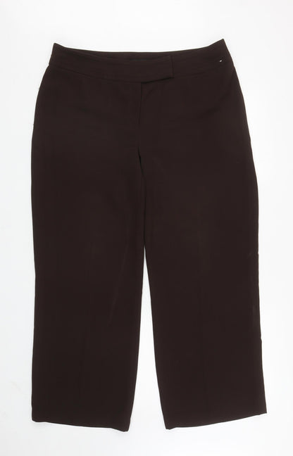 Womens UK Size 16 Papaya Regular Fit Dress Pants Brown Trousers