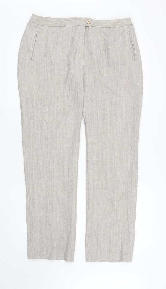 Womens UK Size 18 Damart Regular Fit Carrot Beige Trousers