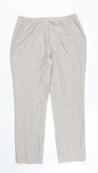 Womens UK Size 18 Damart Regular Fit Carrot Beige Trousers