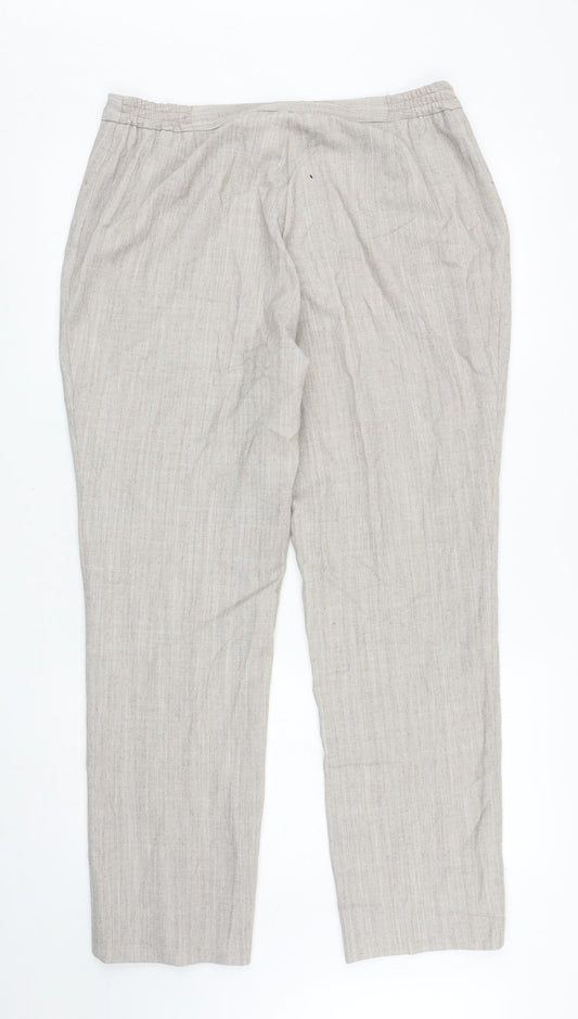 Womens UK Size 18 Damart Regular Fit Carrot Beige Trousers