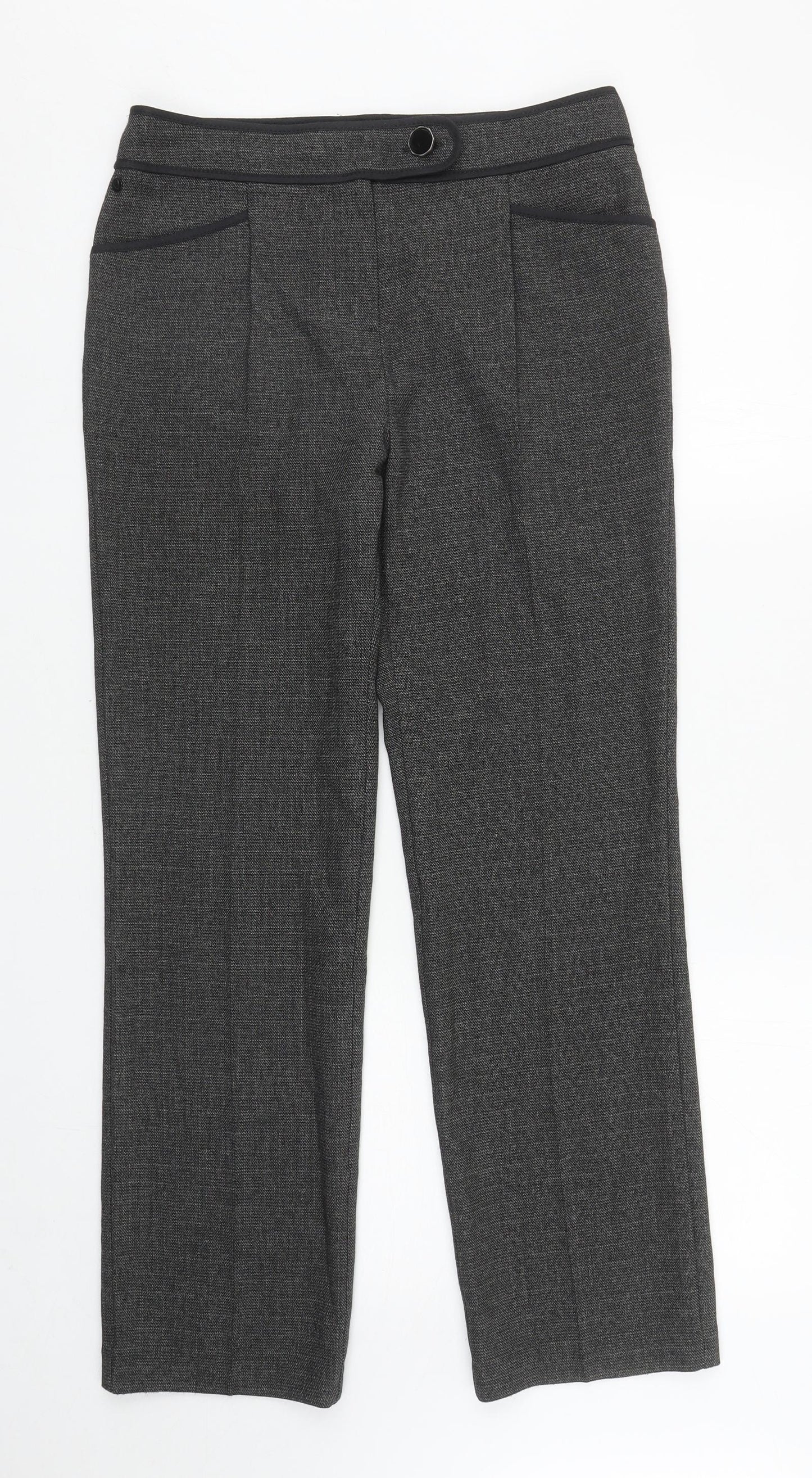 Womens UK Size 8 Per Una Regular Fit Carrot Grey Trousers